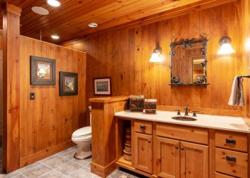Turn Bland Basement Walls into a Log Cabin